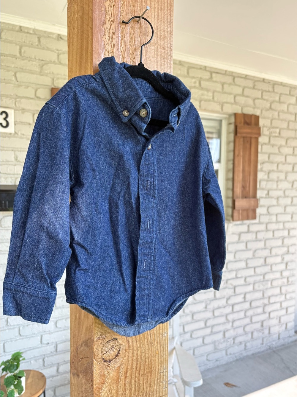 Classic Kelly's Kids denim button-down long sleeve shirt